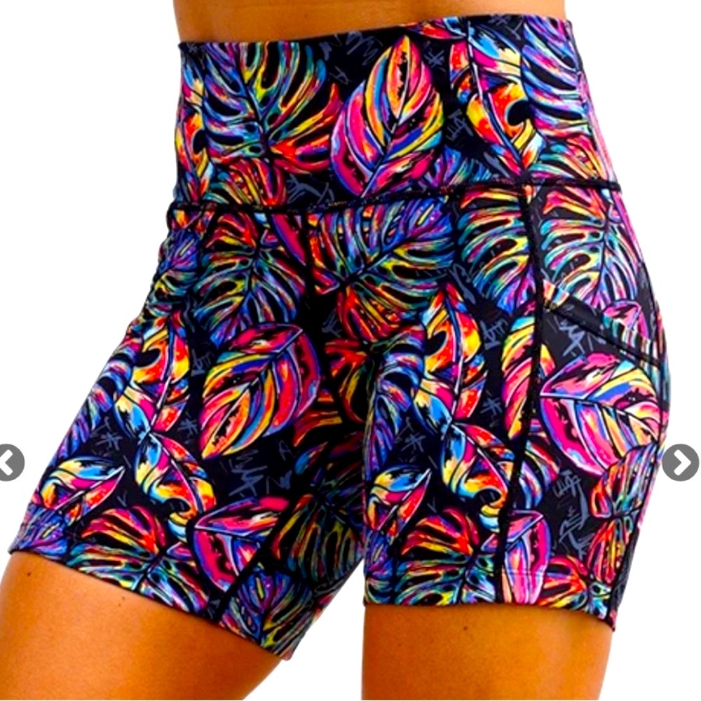CVG Colorful Leaf Print “Tropic Like Its Hot” 5” Inseam with Grip & Pockets